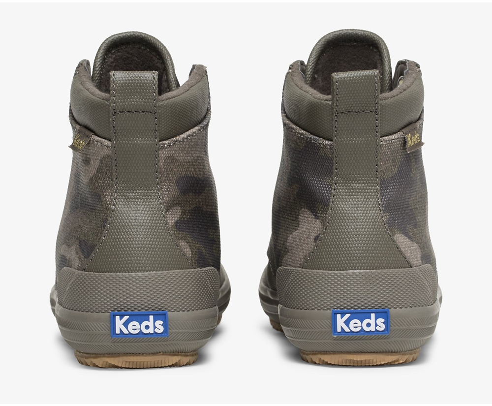 Μπότες Γυναικεια - Keds Scout Ii Water-Resistant Camo Καμβας W/ Thinsulate™ - Ελιά - FQAUD4531